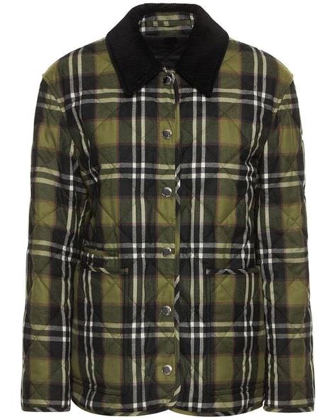 burberry green check quilted jacket|net a porter burberry jacket.